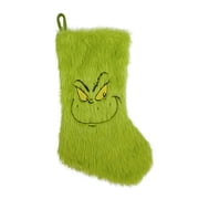 Dr. Seuss' How The Grinch Stole Christmas Furry Green Grinch Face 20 inch Stocking by Ruz
