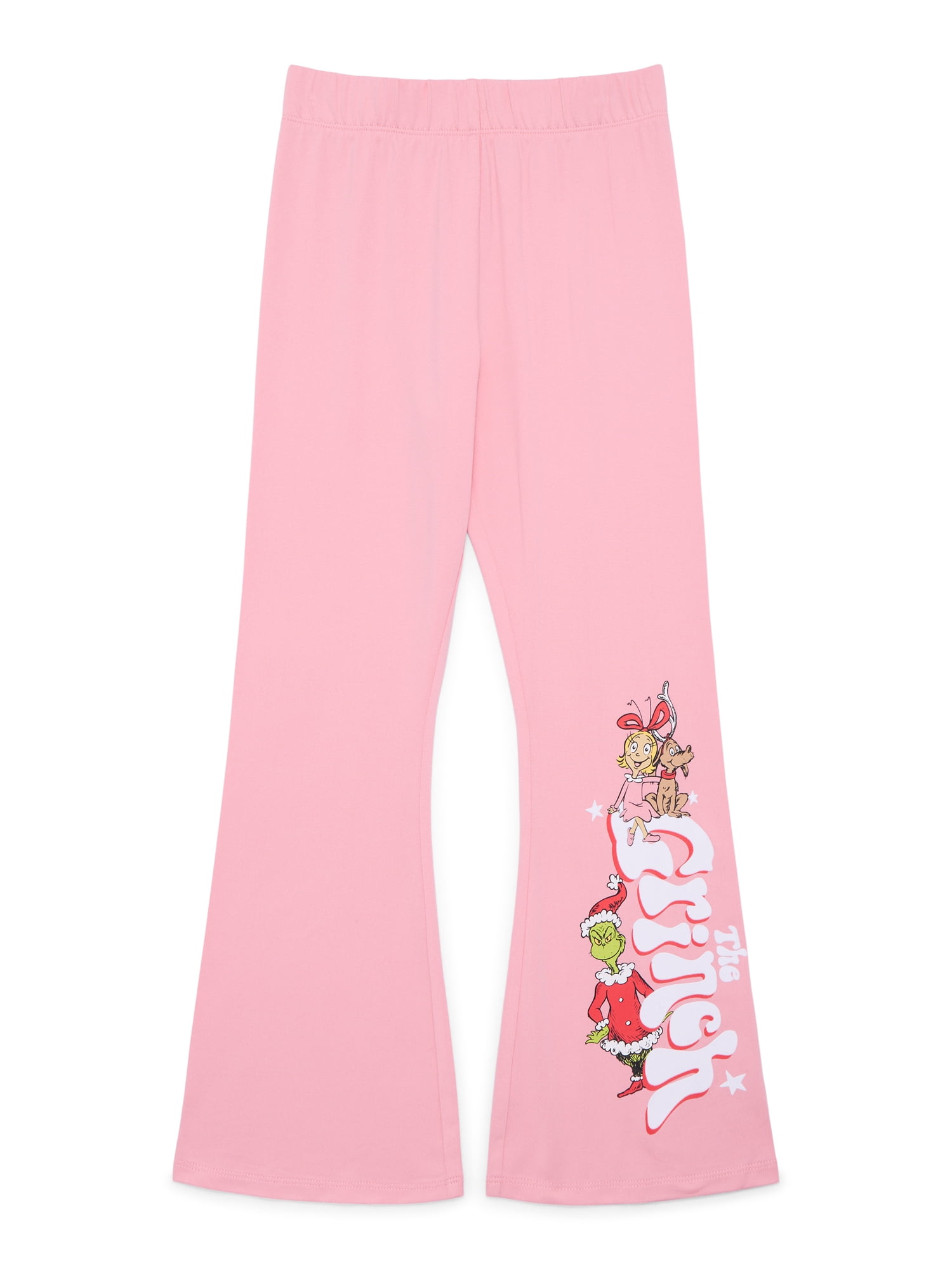 Dr. Seuss Grinch Girls' Christmas Graphic Flare Leggings, Sizes 4-16
