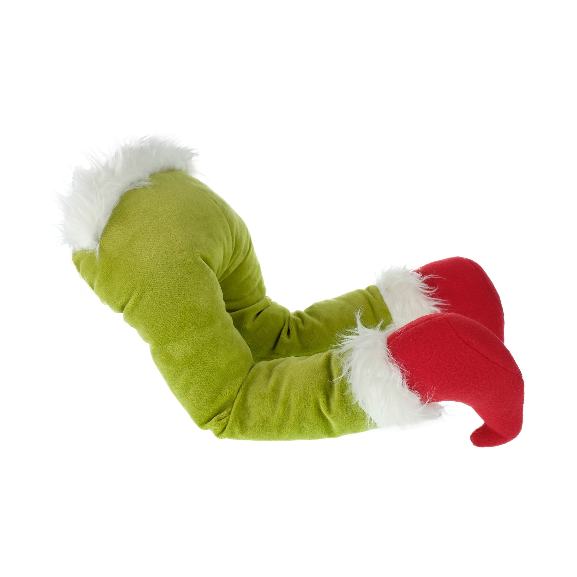 Dr. Seuss' How The Grinch Stole Christmas Grinch Furry Plush Leg Christmas Décor 12.6 inch by Ruz - Green with Red Santa Boots