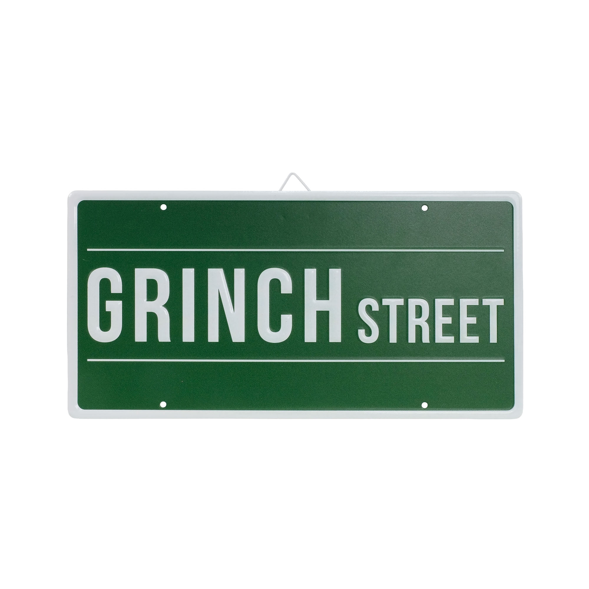 Grinch 12 x 6 Inch Metal License Plate Sign — Holiday Accent for Grinch Street Fans