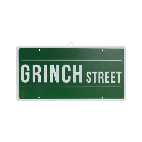 Grinch 12 x 6 Inch Metal License Plate Sign Holiday Accent for Grinch Street Fans