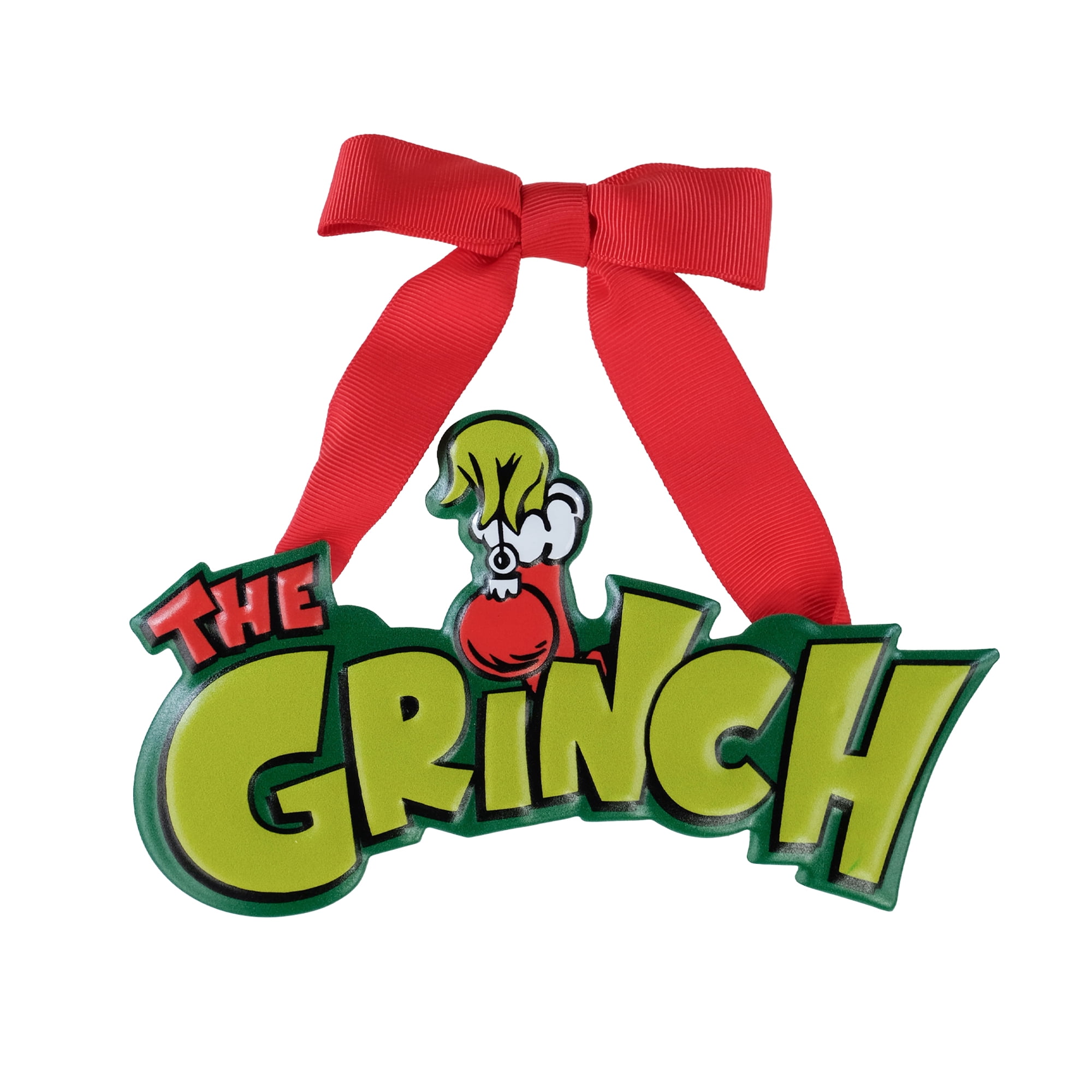 The Grinch Who Stole Christmas "The Grinch" Mini Metal Sign, 7" Wide, Metal, Green, Red, by Ruz