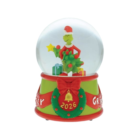 Grinch 100mm Christmas Snow Globe Merry Grinchmas Holiday Tree Design