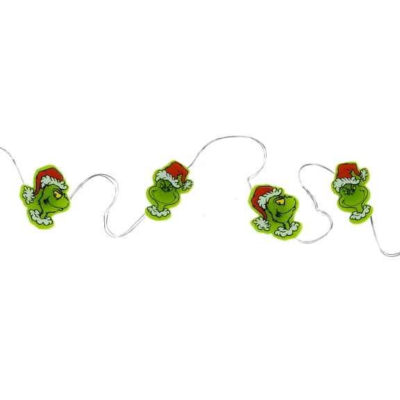 The Grinch 20 Count Micro String Lights with Santa Hat Design