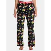 Dr. Seuss Women's The Grinch Print Velour Sleep Pants, Sizes XS-3X