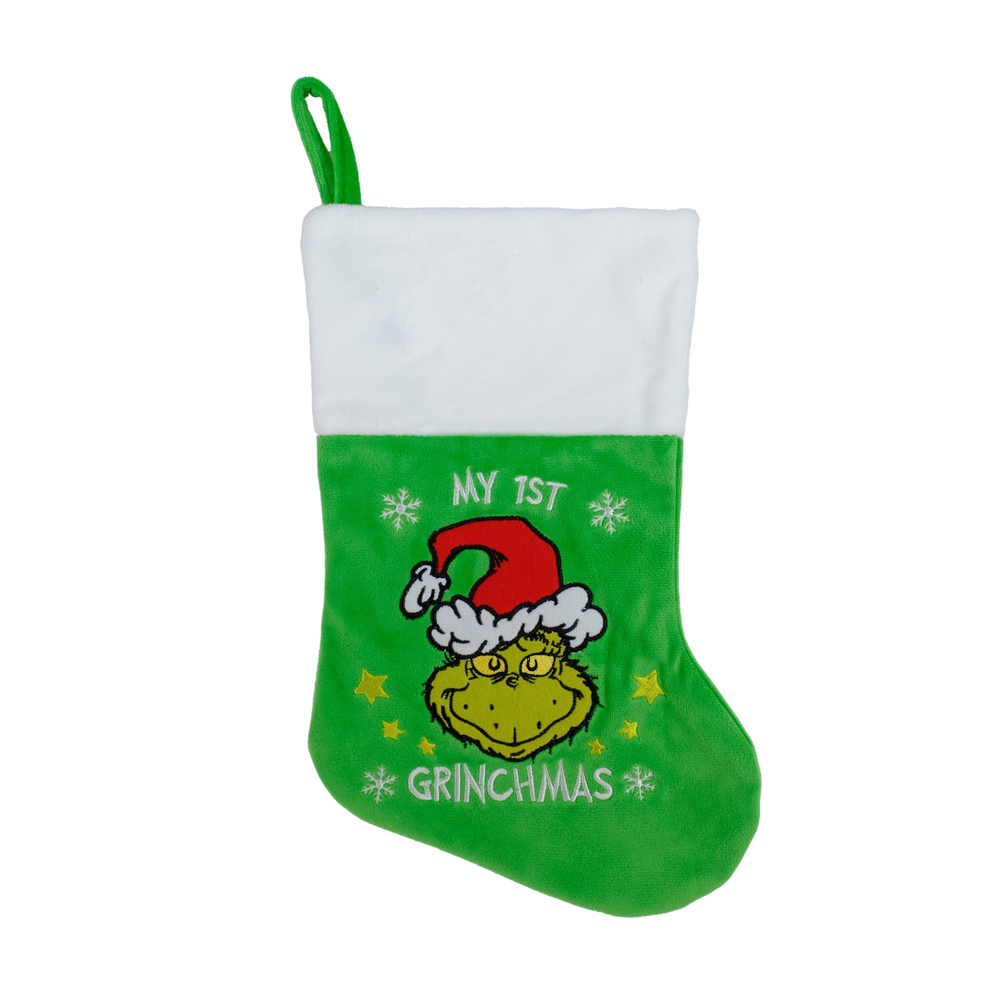 The Grinch Baby's First Christmas 8 Inch Mini Satin Stocking by