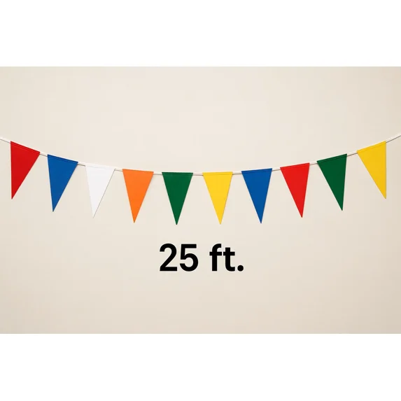GRIND 25 Ft Multicolor Felt Pennant Banner 6X10 Flags Party