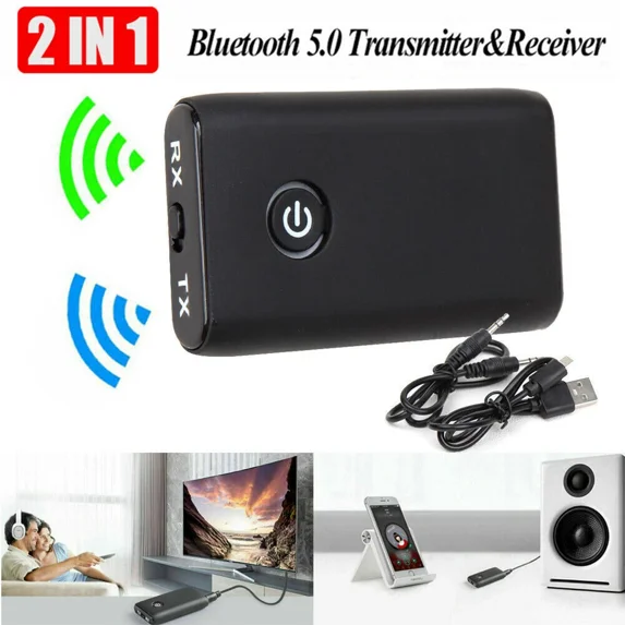 GRIND- Bluetooth 5.0 Transmitter Receiver 2 In 1 Wireless Audio 3.5Mm Jack Aux Adapter