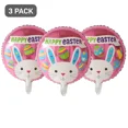 thumbnail image 1 of GRIND- Happy Easter Bunny Foil Balloons 3 Pack Pink Kids Party Decor Balloons, 1 of 3
