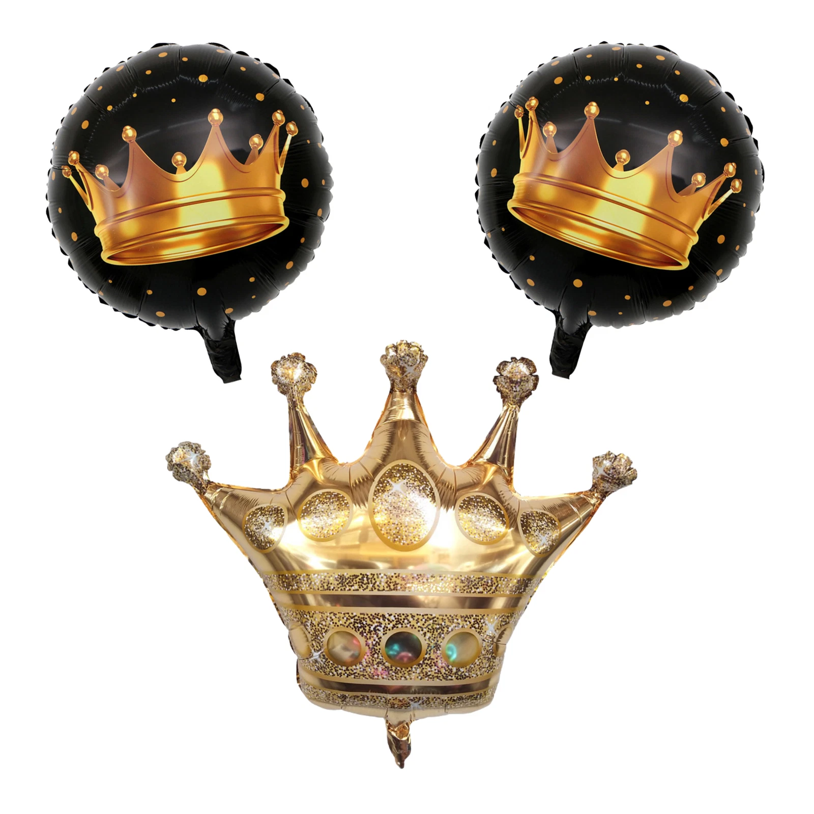 GRIND- Royal Gold Crown And Black Balloon Set Gold Crown Black Foil ...