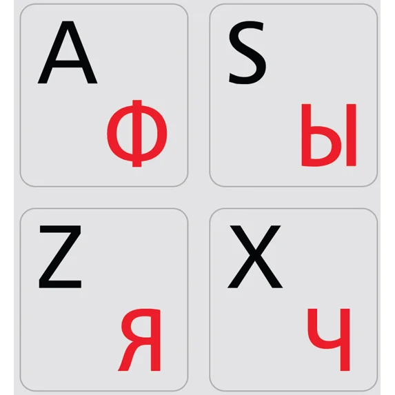 GRIND- Russian-English Keyboard Sticker Non Transparent Grey For Computer Laptop