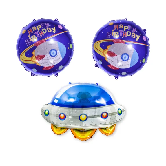 GRIND- Ufo And Space-Themed Happy Birthday Balloon Set For Kids Party Decorations
