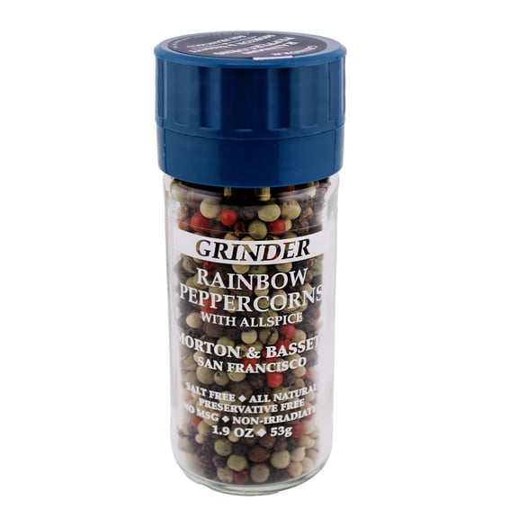 Morton & Bassett Rainbow Peppercorns with Allspice Grinder, 1.9oz