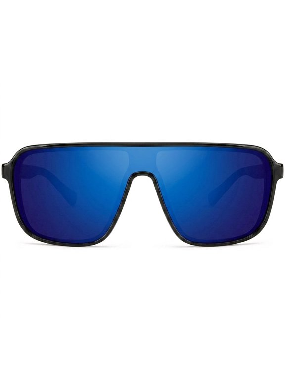 Polarized Narrow Fit Aviator Sunglasses for Men Women UV400 Protection Trendy Square Lightweight Sunglasses - Blue