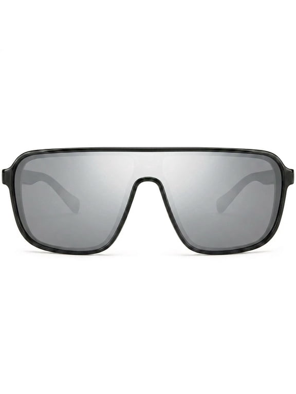 Polarized Narrow Fit Aviator Sunglasses for Men Women UV400 Protection Trendy Square Lightweight Sunglasses - Silver