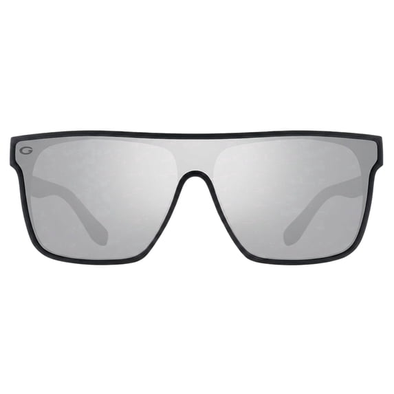 GRINDERPUNCH Polarized Shield Sunglasses for Men & Women Flat Top Oversized Square Lens UV400 Protection - Silver