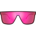 thumbnail image 1 of GRINDERPUNCH Polarized Shield Sunglasses for Men & Women, Oversized Flat Top Square Lens, UV400 Protection - Pink, 1 of 2
