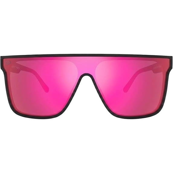 GRINDERPUNCH Polarized Shield Sunglasses for Men & Women, Oversized Flat Top Square Lens, UV400 Protection - Pink