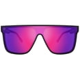 thumbnail image 1 of GRINDERPUNCH Polarized Shield Sunglasses for Men & Women, Oversized Flat Top Square Lens, UV400 Protection - Purple, 1 of 10