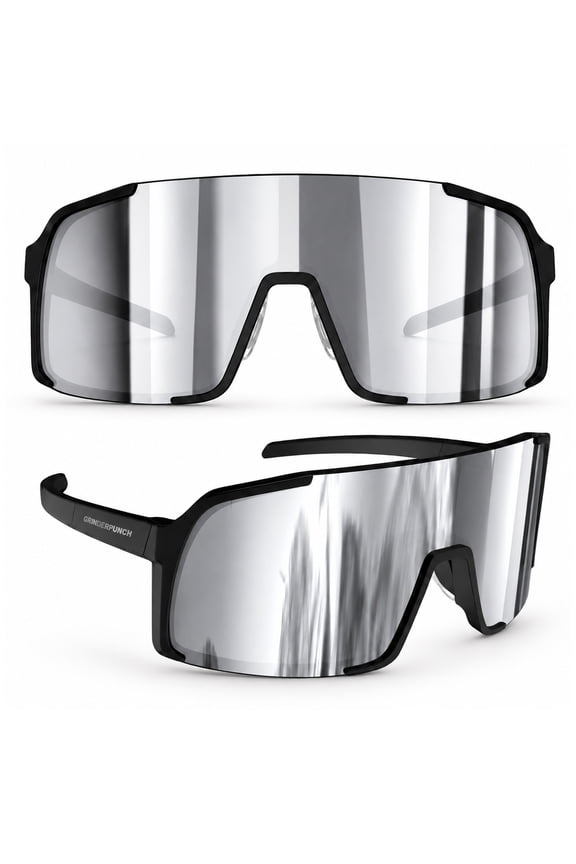 Polarized Sports Sunglasses Men Women Cycling Mountain Biking Baseball Hiking Softball Ski Running Glasses - Silver