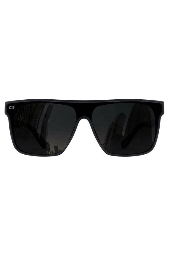 Polarized Shield Sunglasses for Men & Women Flat Top Oversized Square Lens UV400 Protection - Matte Black