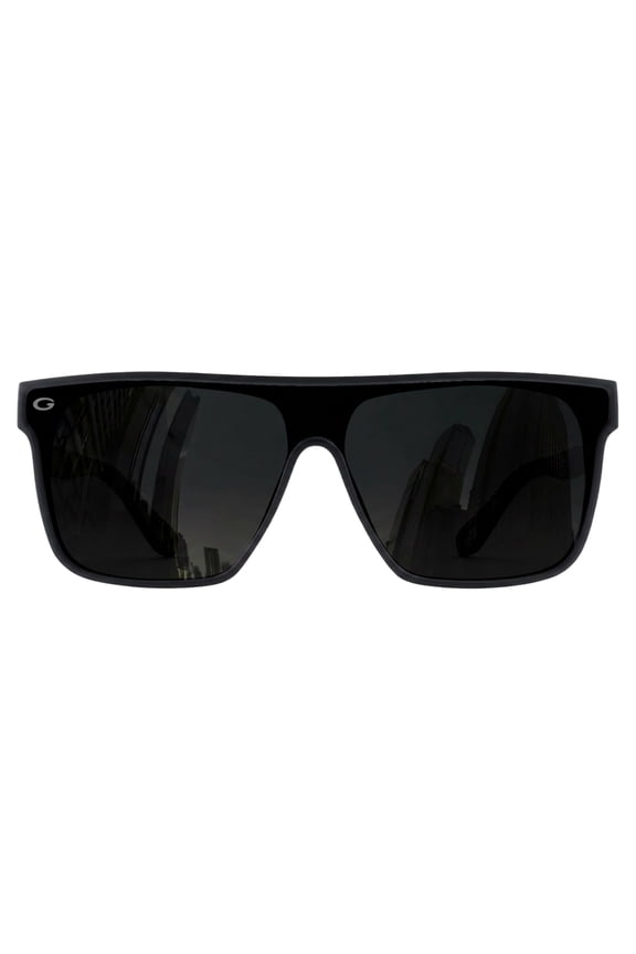 Polarized Shield Sunglasses for Men & Women Flat Top Oversized Square Lens UV400 Protection - Matte Black
