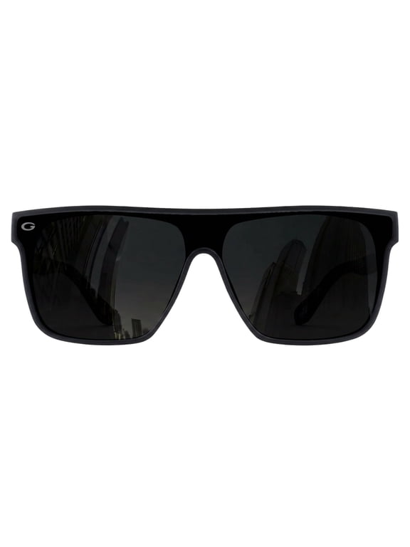 Polarized Shield Sunglasses for Men & Women Flat Top Oversized Square Lens UV400 Protection - Matte Black