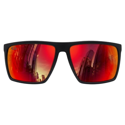 GRINDERPUNCH Polarized Sunglasses Men Women UV400 Protection Retro Square Sun Glasses Driving Golf Hiking Fishing Shades - Red