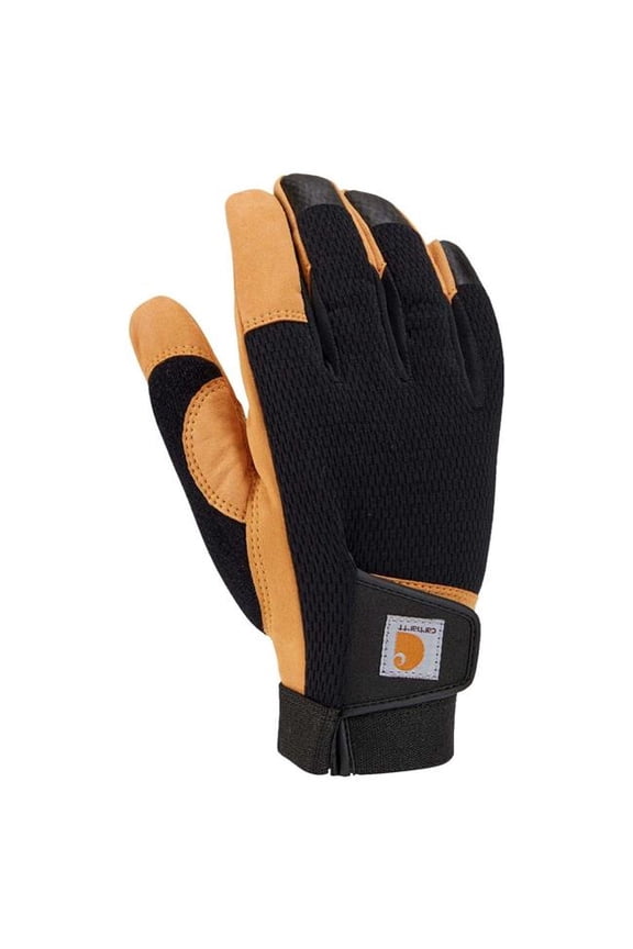 USA 7039938 Mens Carhartt Indoor & Outdoor Grip Gloves, Black & Yellow - Large - Pack of 2