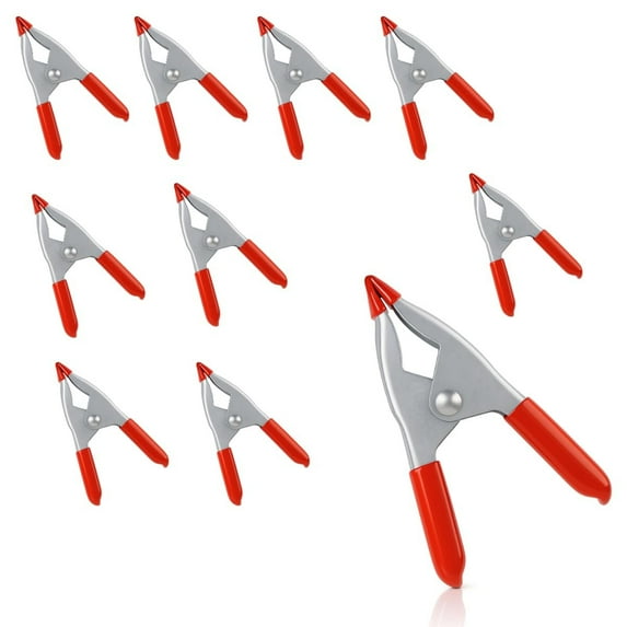 GRIPPICLAMP 10 Pack 2" 5.1 cm Metal Spring Clamps Extra-Strong Spring Action Protective Vinyl Tips Multi-Utility Tool for Home and Outdoor Uses