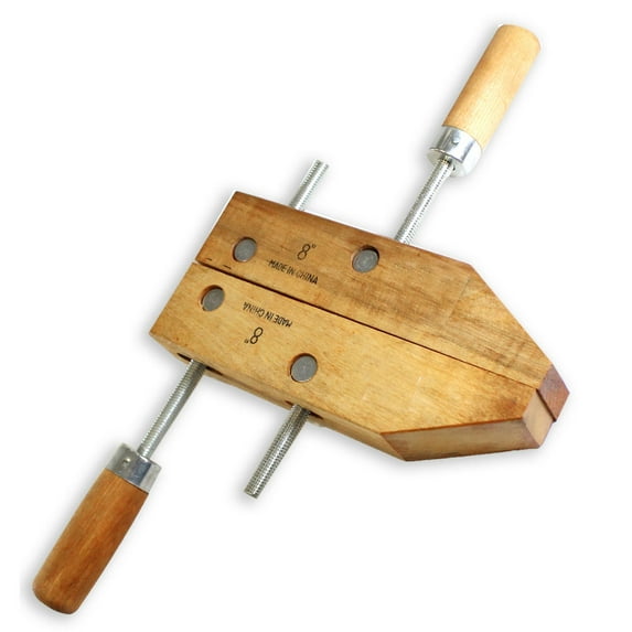 GRIPPICLAMP Heavy Duty Wooden Clamp | 8" x 1¾" x 1½" (20.3 cm x 4.4 cm x 3.8 cm) | Non-Marring Grip | Aluminum Threads | For Professional & DIY Projects