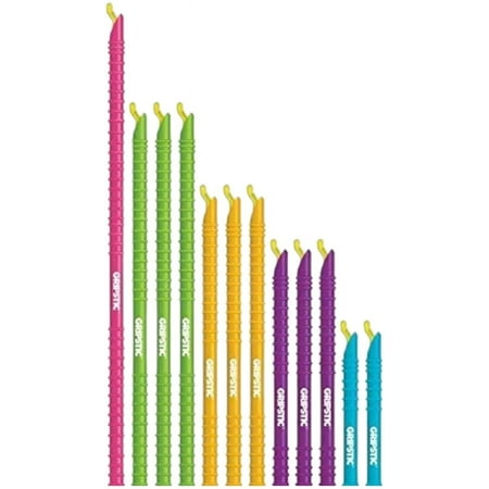 GRIPSTIC® Reusable Plastic Multicolor Bag Sealing Clips, 12-Pack Assortment