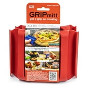 GRIPmitt Silicone Kitchen & BBQ Mitt 2-Pack Set Medium/Large, Red