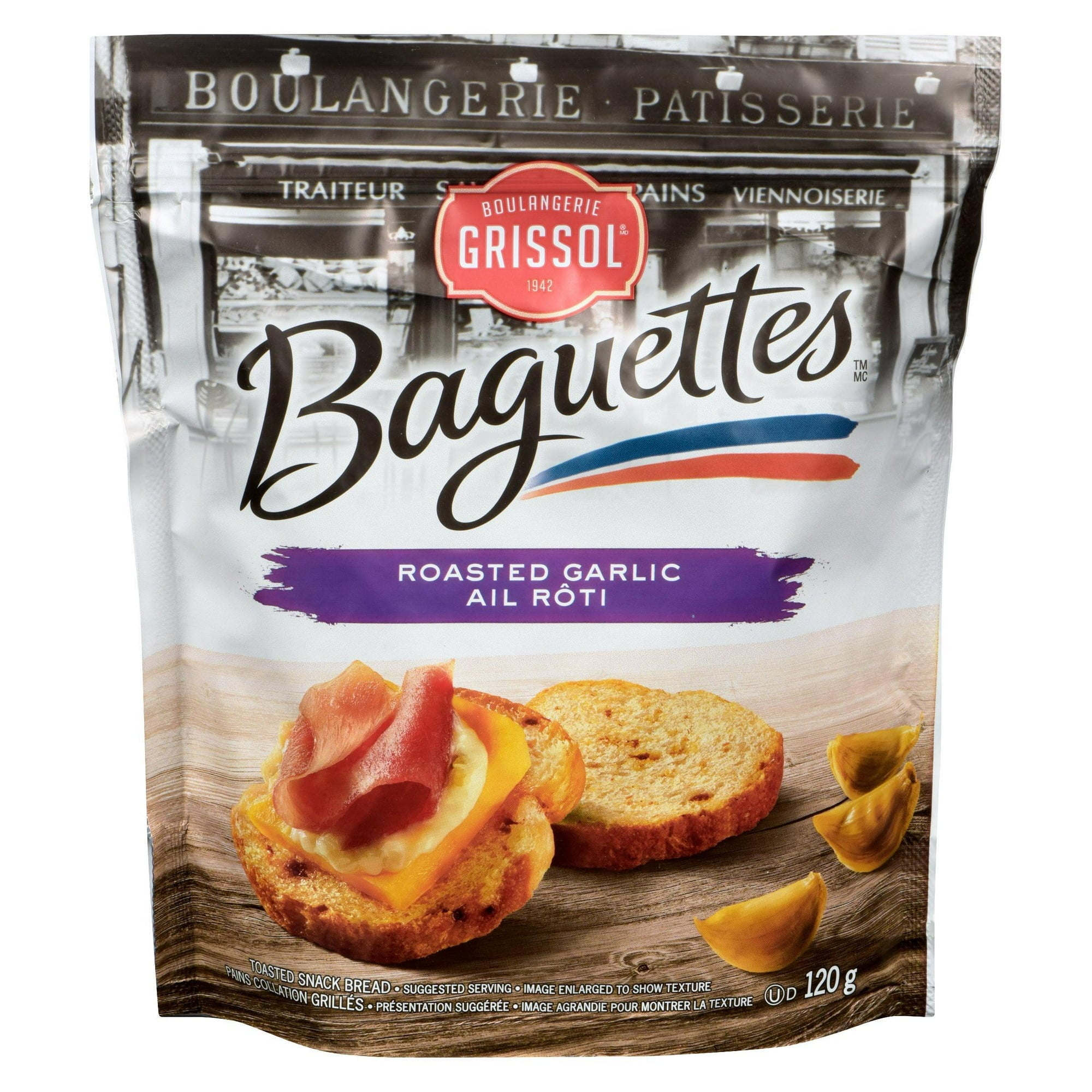 Boulangerie Grissol Baguettes, Roasted Garlic, 120g/4.2 oz.