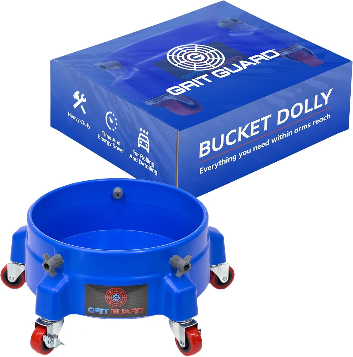 GRIT GUARD Bucket Dolly with Wheels - Rolling Detailing Wash Bucket ...