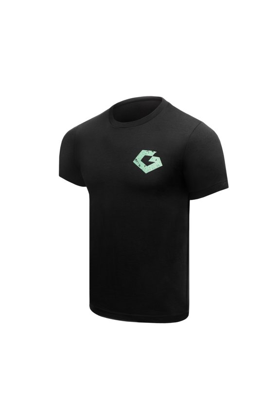 Cotton Blend Crewneck Short Sleeve T-Shirt - Black, Pineapple Grenade, Small