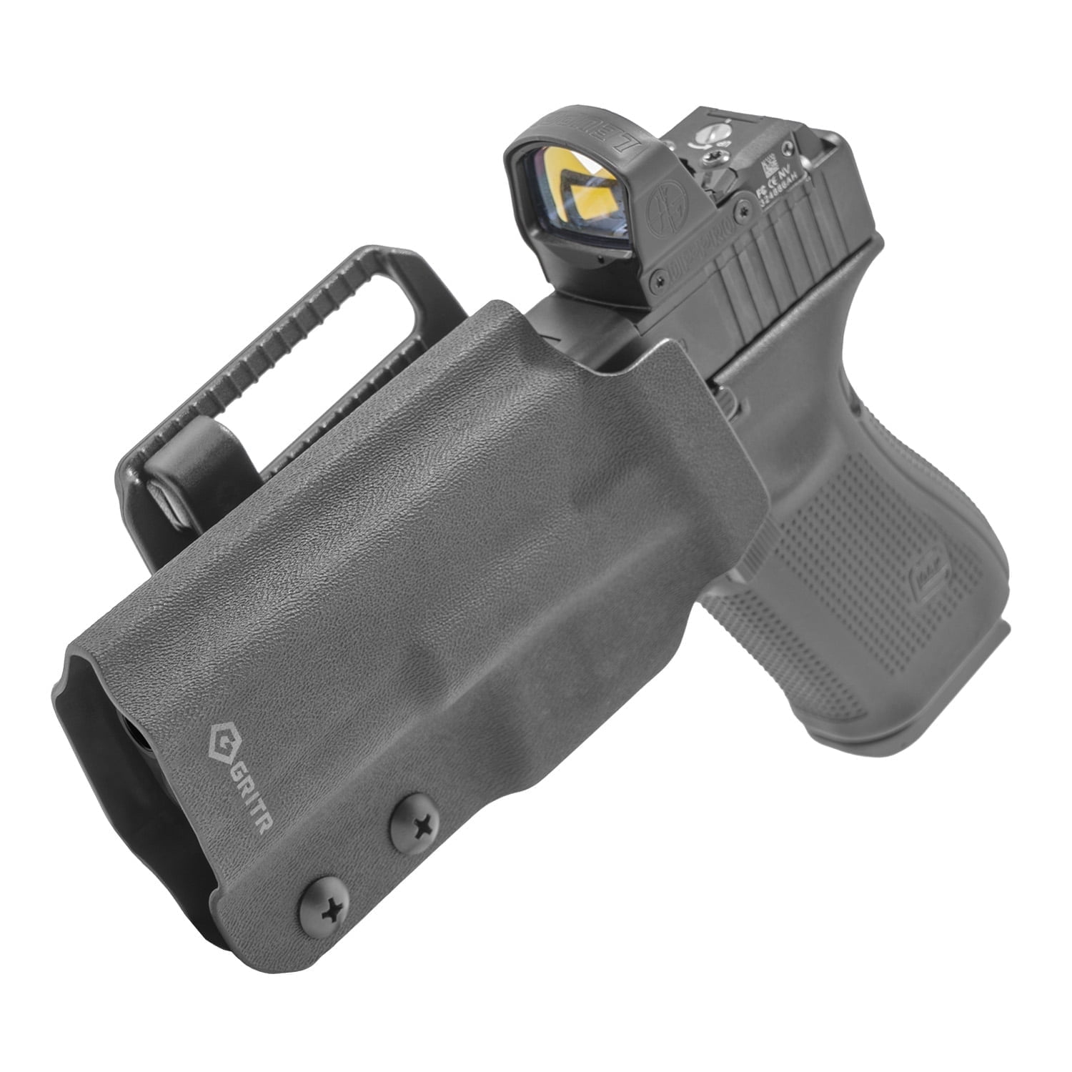 GRITR OWB Kydex Left Hand Gun Holster Compatible with Glock 19