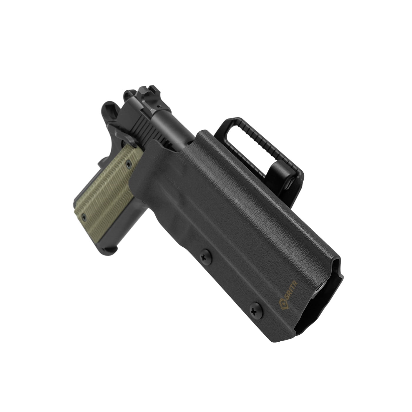 GRITR OWB Kydex Right Hand Pistol Holster Fits Railed 1911 Pistol Models