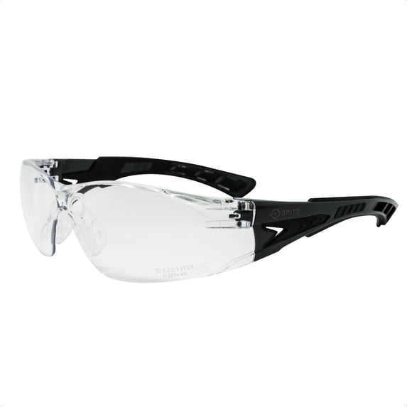 GRITR Shooting Safety Glasses w/ Anti-Fog Scratch Resistant Lenses, Black
