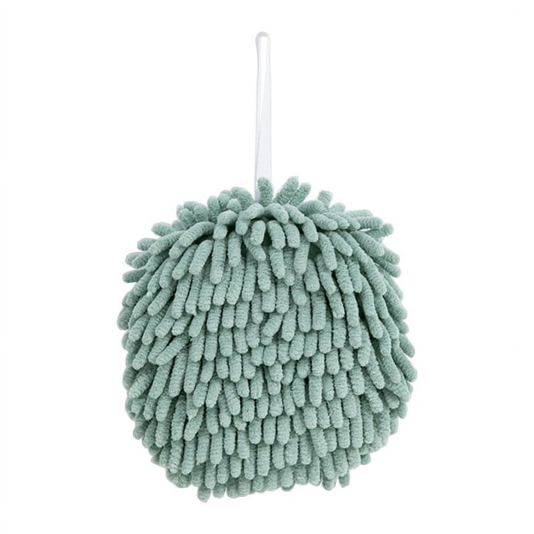 Chenille Hand Towel Ball with Hanging Loop