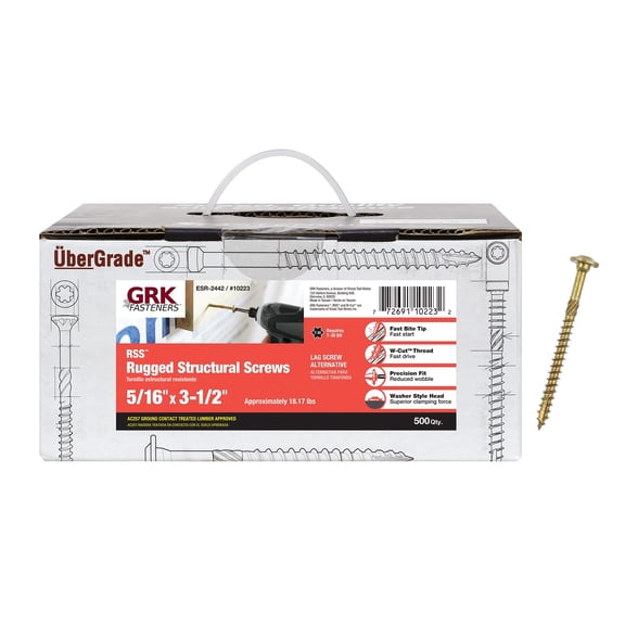 GRK 10223 5/16" x 3-1/2" RSS Rugged Structural Screws 500 Count