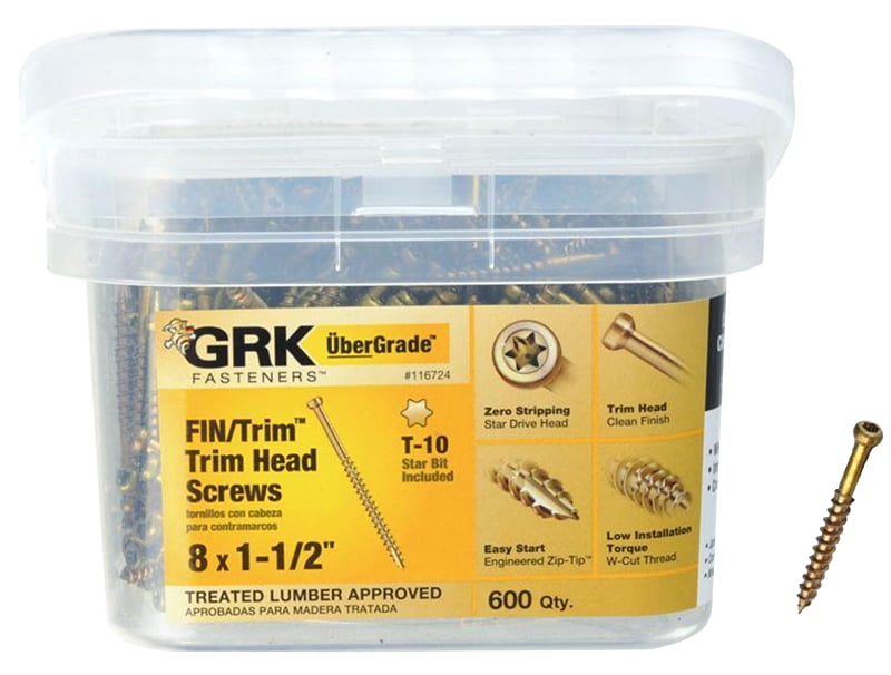 #8 x 1-1/2 in. Star Drive Trim Head Wood Deck Screw (600-Piece per Pack) #8 x 1-1/2 in. Star Drive Trim Head Wood Deck Screw (600-Piece per Pack)
