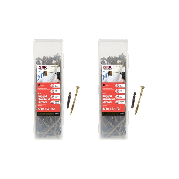 GRK 12223 5/16x3-1/2 Star Drive Washer Head Climatek Coated Steel RSS Rugged Structural Screws, 200/Box