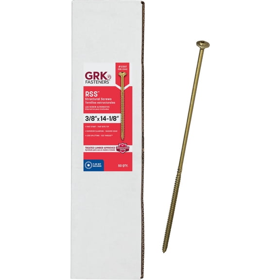 GRK RSS Rugged Structural Screw - Steel, Gold - 50 Count, 3/8" x 14-1/8"