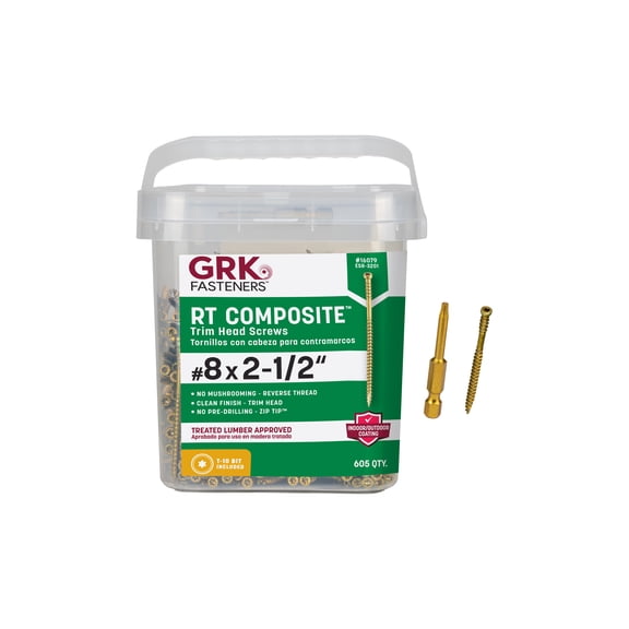 GRK RT ProPak TRIM Head Composite Deck Screws, 8x2-1/2", 605-Count