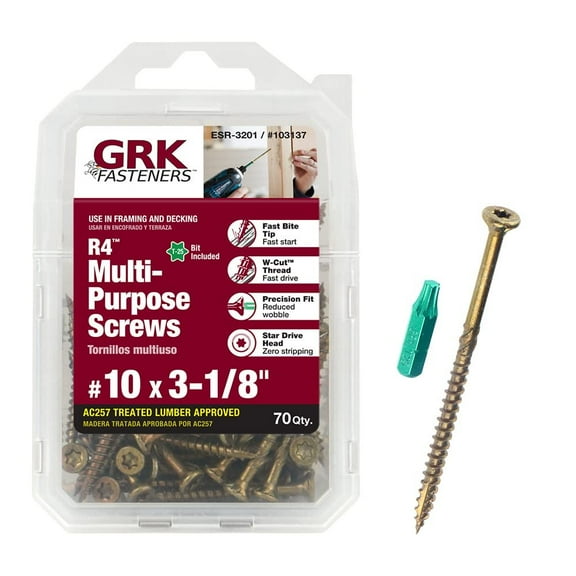 GRK Fasteners 103137 R4#10 x 3-1/8" Screws 70CT