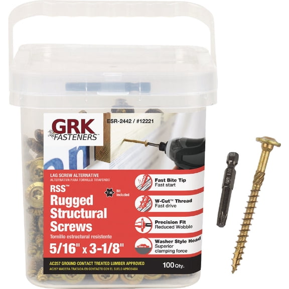 GRK Fasteners 12221 RSS 5/16" x 3-1/8" Screws 100CT