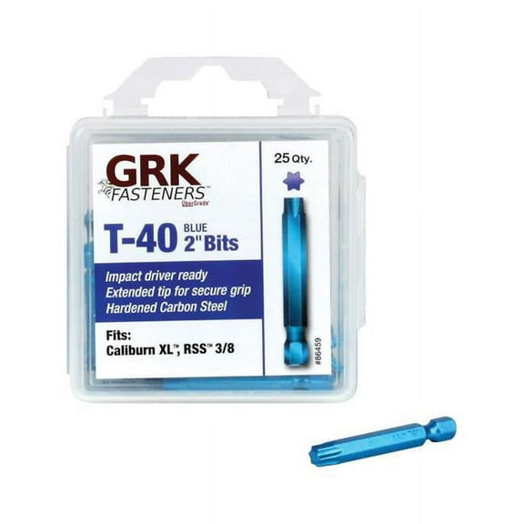 GRK 772691864598 T-40 2" Bits in Blue Containing 1box Equal to 25 Bits