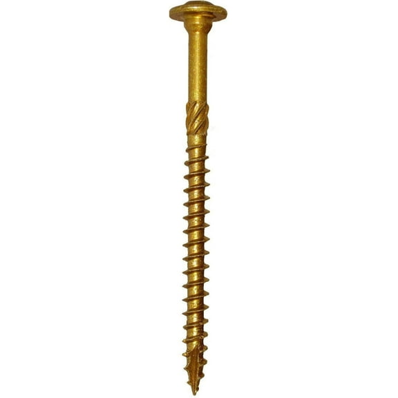 Deck Screw, 5/16 in x 3-1/8 in, Climatek, Flange Round Head, Torx Drive, 100 PK