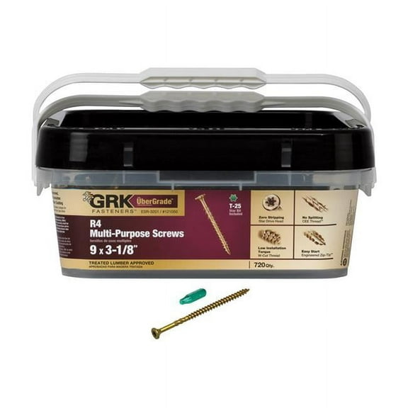 GRK Fasteners #9 x 3-1/8" Star Drive Bugle Head Multi-Purpose Framing Screw Extended  Contractor Pack (720-Piece)